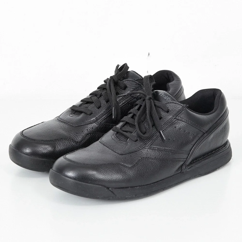 Rockport ProWalker Walking Shoes Men 10 Black Leather C19230 Sneakers